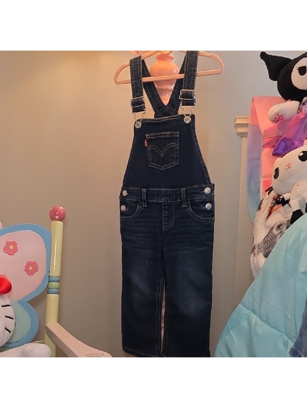 Levi's Dark Blue Denim Overalls for Kids